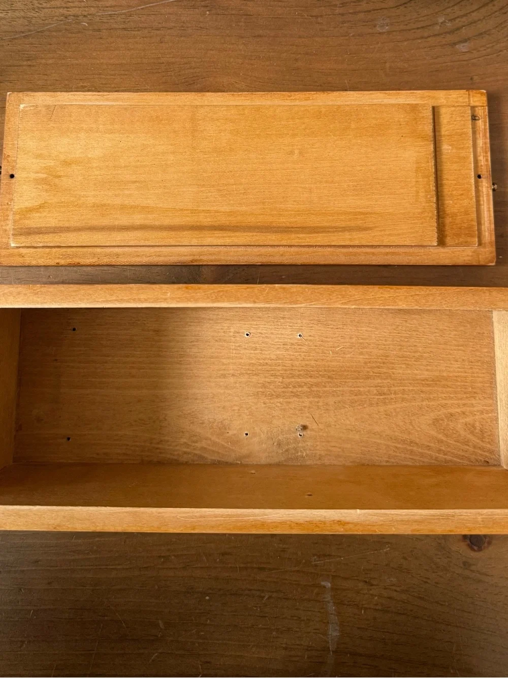 Vintage Dovetailed Wooden Card Catalog Storage Box with brass hardware